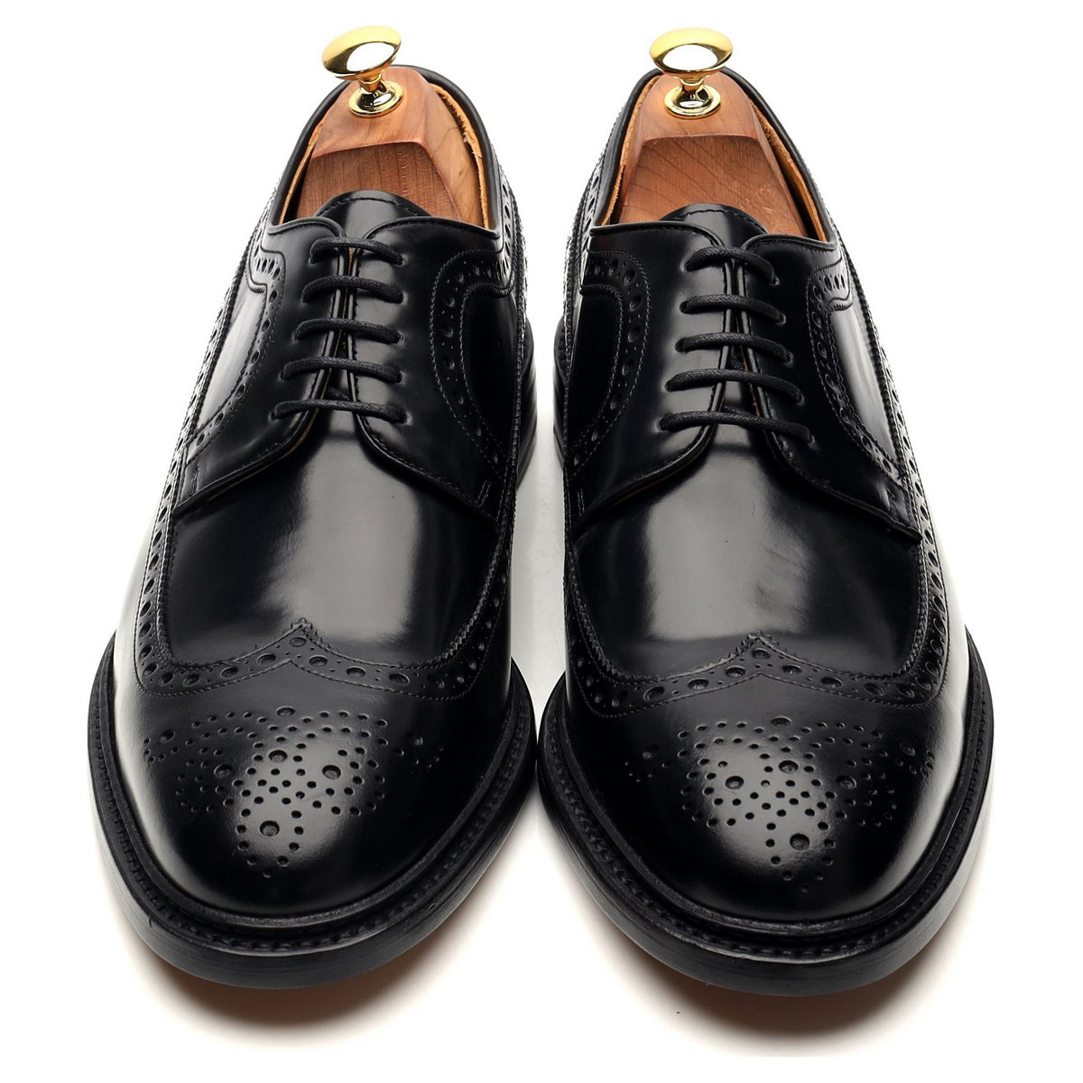 &#39;Leconfield ll&#39; Black Leather Derby Brogue UK 10 F