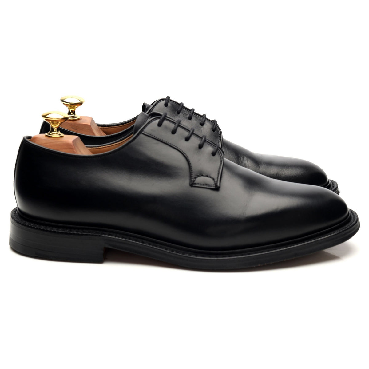 &#39;Chapel&#39; Black Leather Derby UK 8.5 F