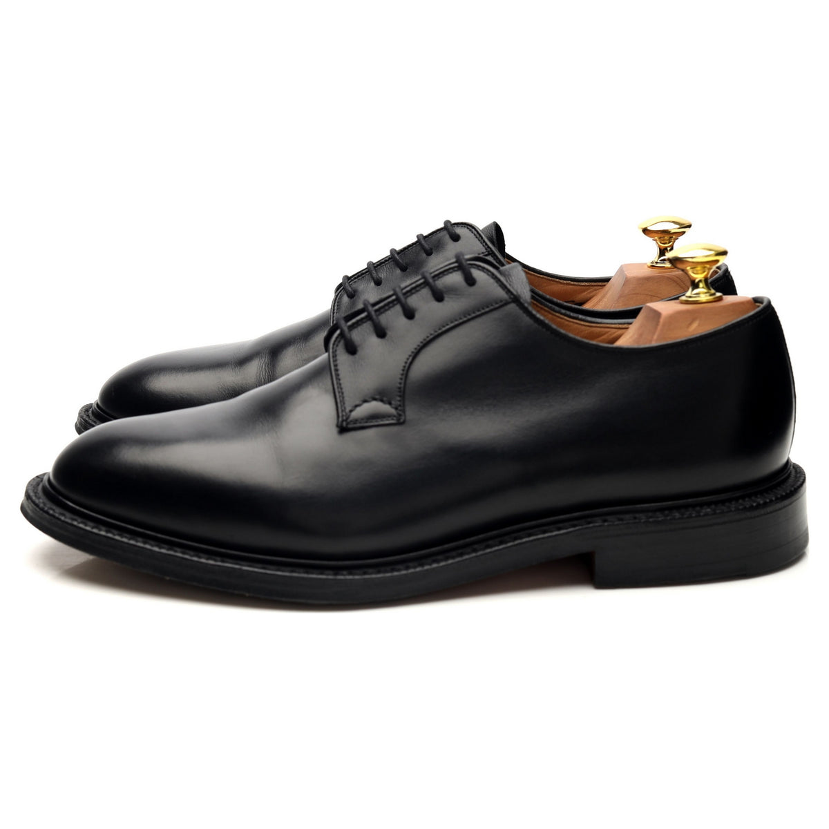 &#39;Chapel&#39; Black Leather Derby UK 8.5 F