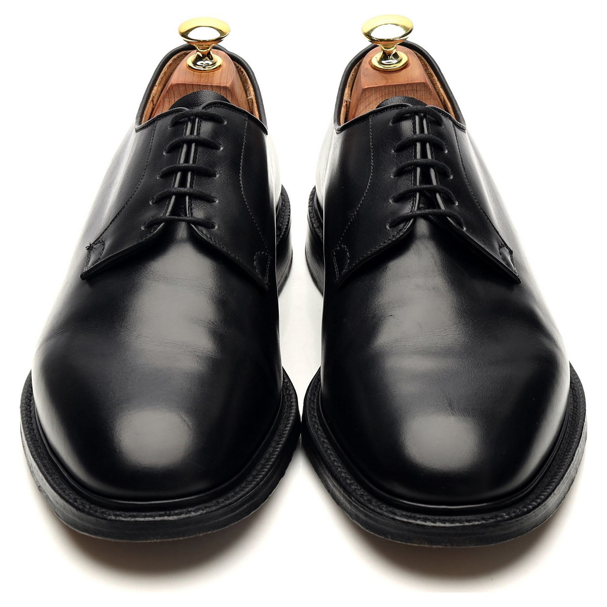 &#39;Chapel&#39; Black Leather Derby UK 8.5 F