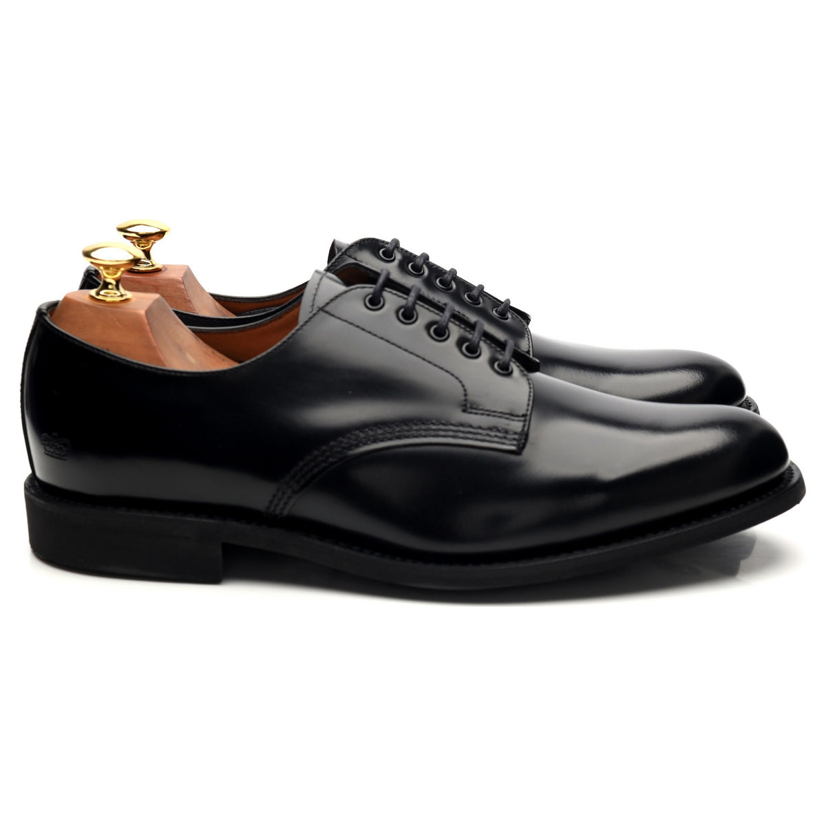 &#39;22468B&#39; Black Leather Derby UK 8.5 F