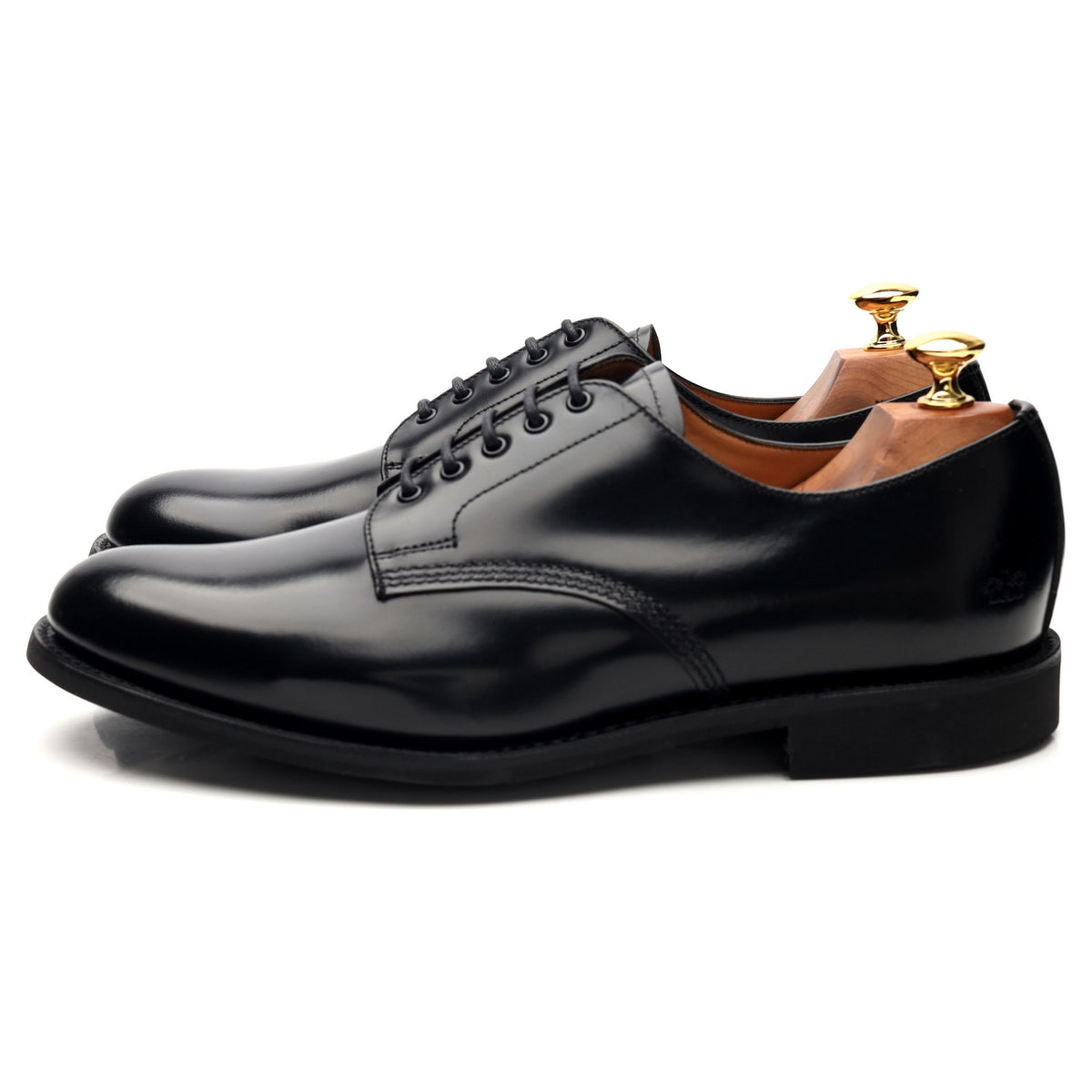 &#39;22468B&#39; Black Leather Derby UK 8.5 F