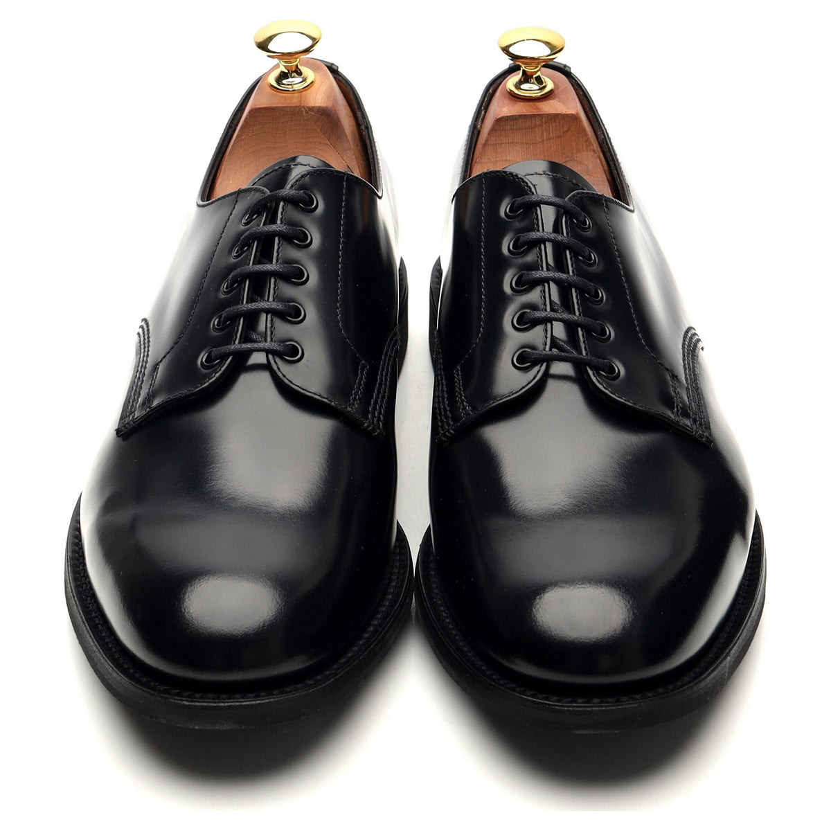 &#39;22468B&#39; Black Leather Derby UK 8.5 F