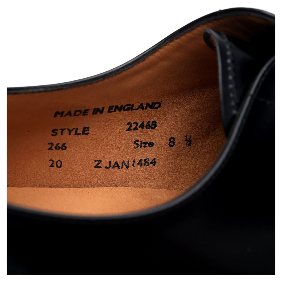 &#39;22468B&#39; Black Leather Derby UK 8.5 F