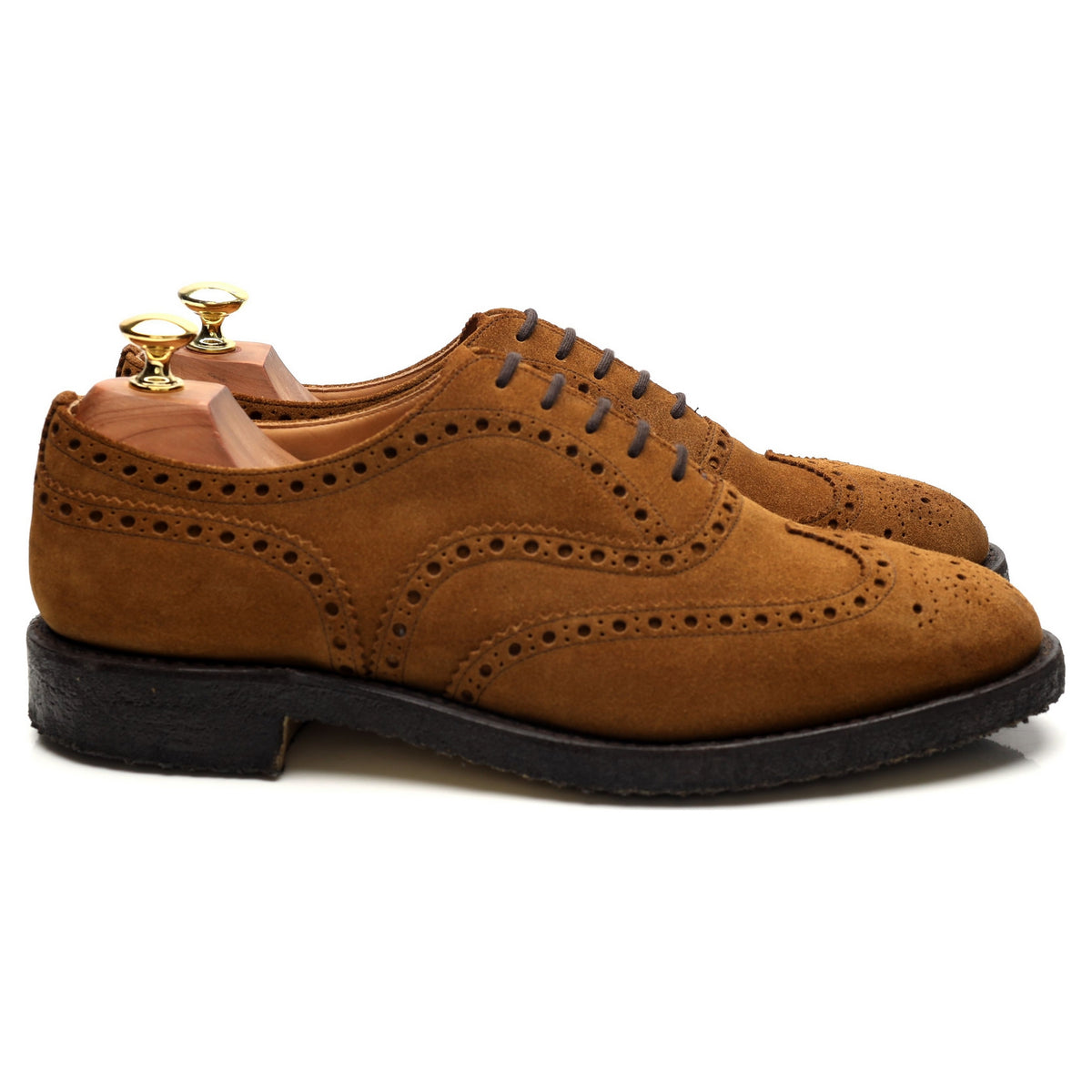 &#39;Fairfield&#39; Tan Brown Suede Oxford Brogues UK 9 F