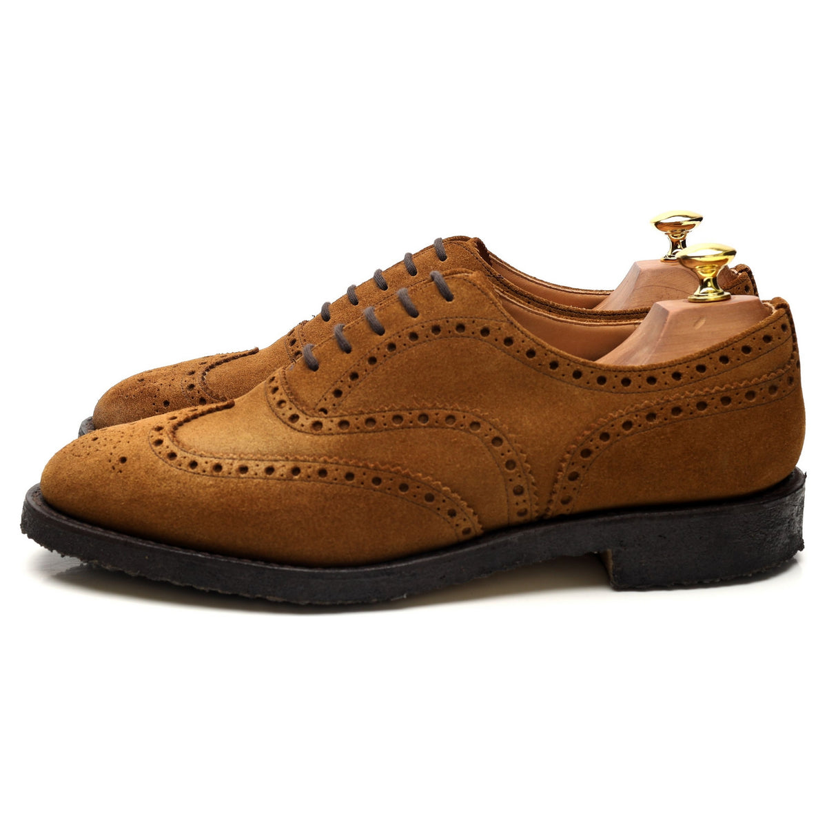 &#39;Fairfield&#39; Tan Brown Suede Oxford Brogues UK 9 F