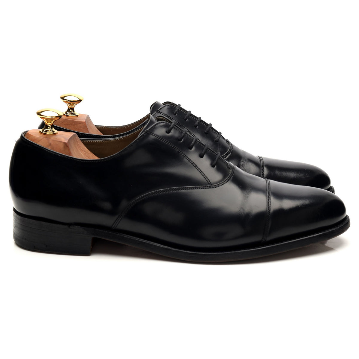 Russell &amp; Bromley Black Leather Oxford UK 9.5 G