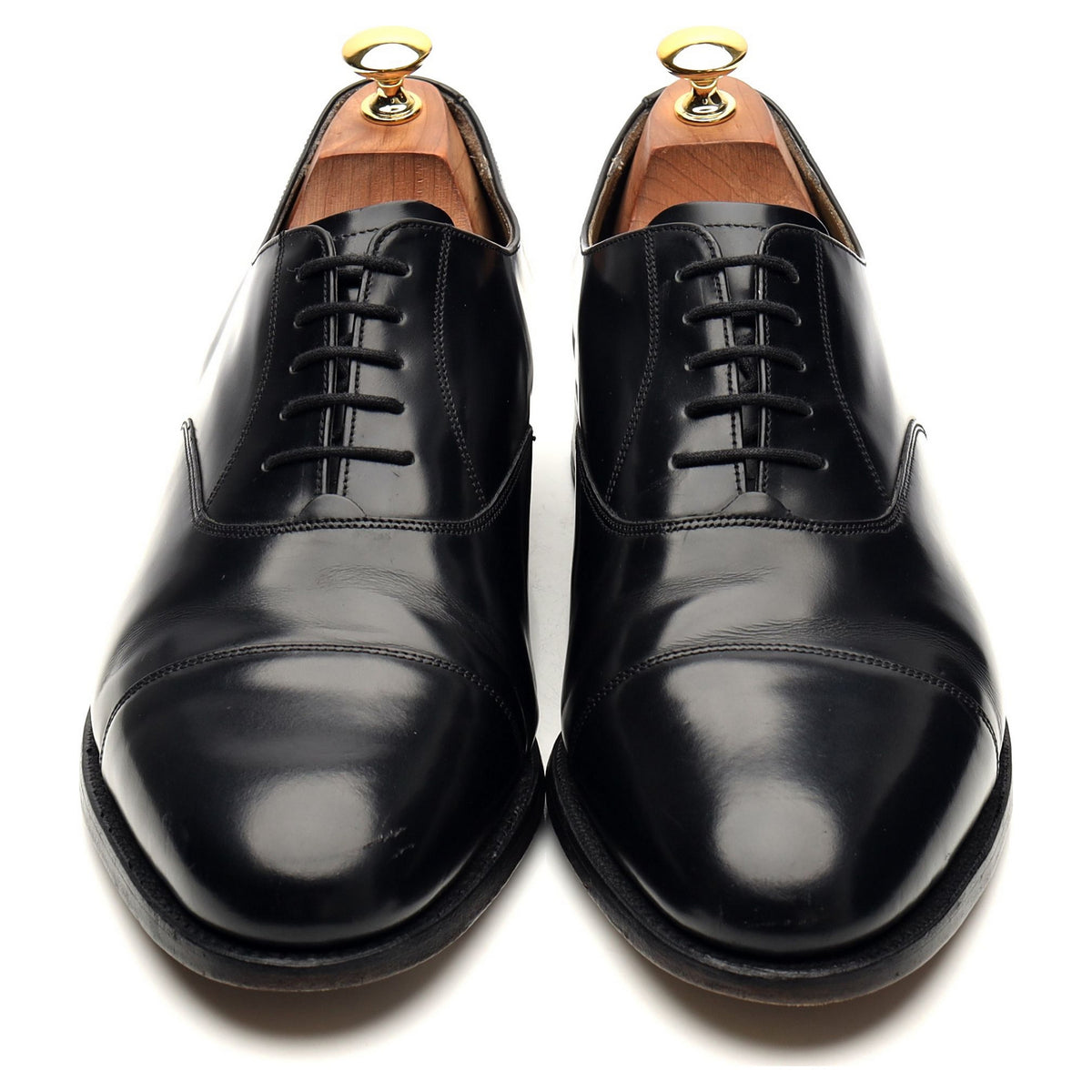 Russell &amp; Bromley Black Leather Oxford UK 9.5 G