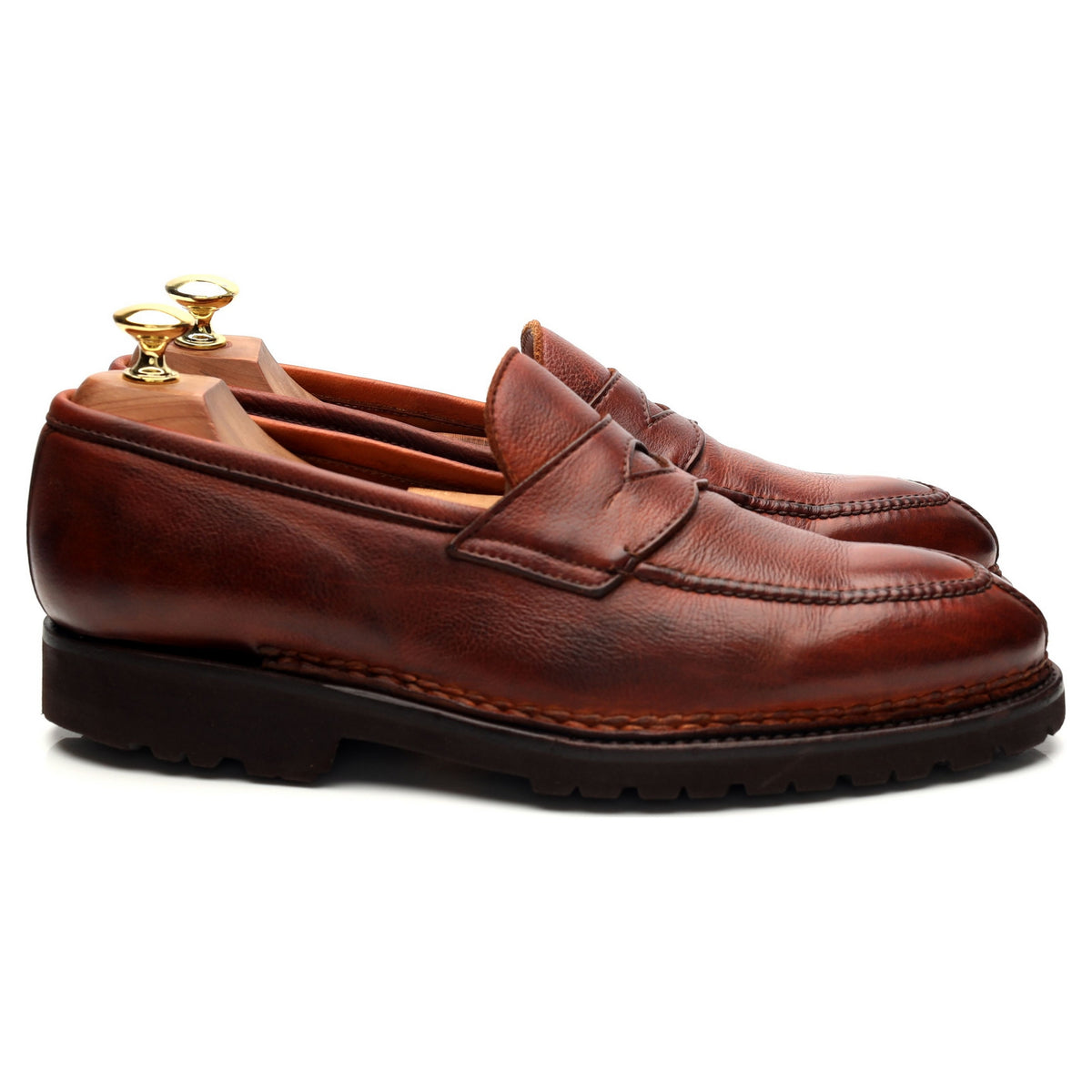 &#39;Principe&#39; Tan Brown Leather Loafers UK 8.5