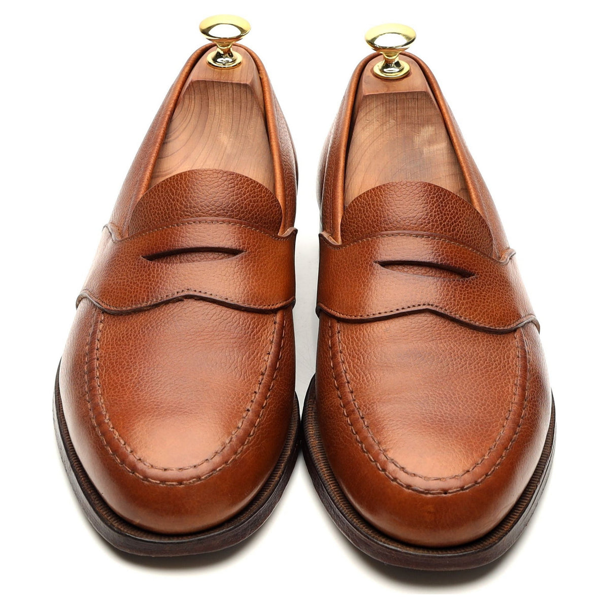 Foster &amp; Son Tan Brown Leather Loafers UK 8.5 E