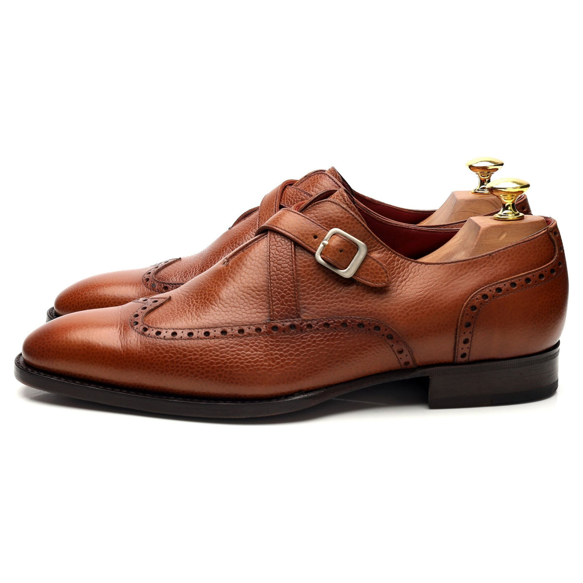 &#39;Romi&#39; Tan Brown Leather Monk Strap UK 8.5