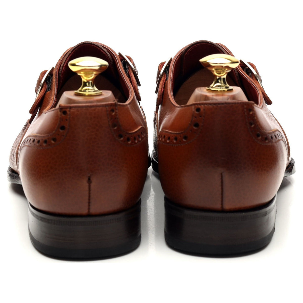 &#39;Romi&#39; Tan Brown Leather Monk Strap UK 8.5