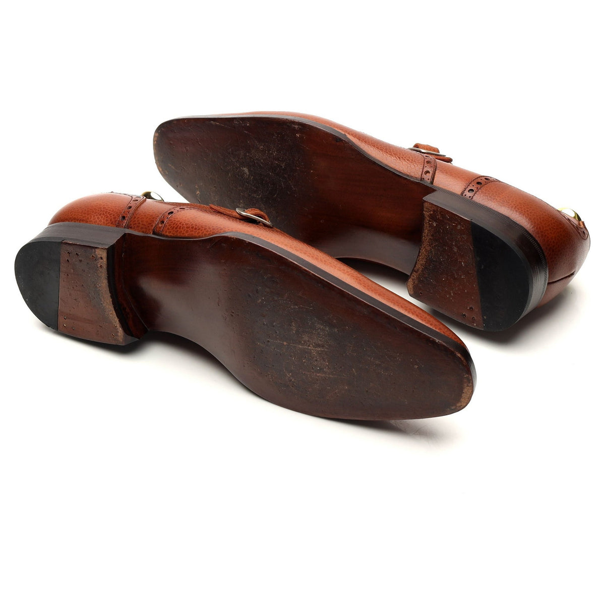 &#39;Romi&#39; Tan Brown Leather Monk Strap UK 8.5