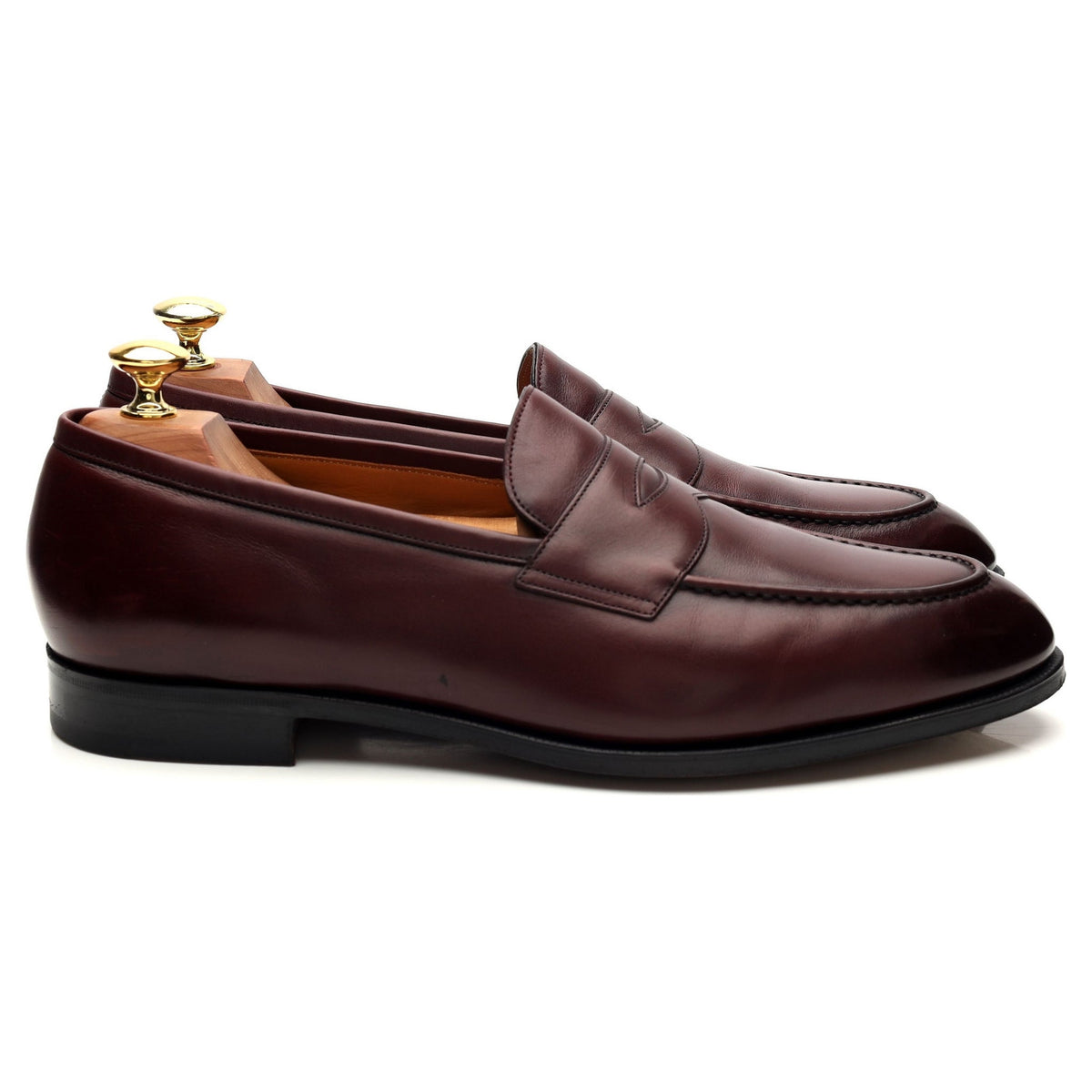 &#39;Burford&#39; Burgundy Leather Loafers UK 8.5 E