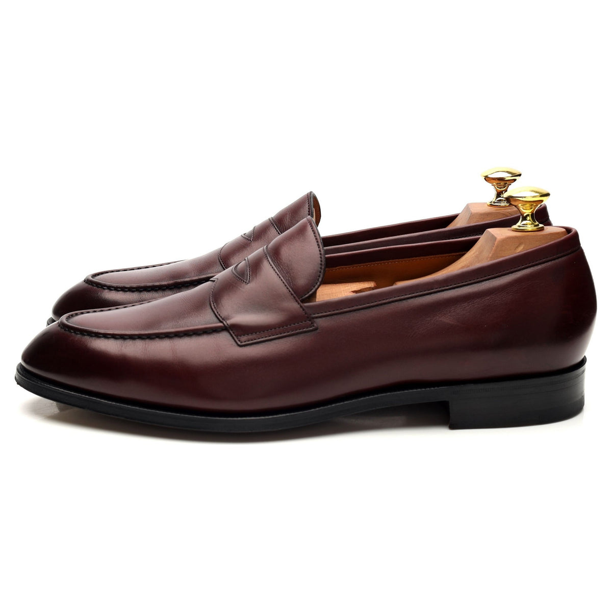 &#39;Burford&#39; Burgundy Leather Loafers UK 8.5 E