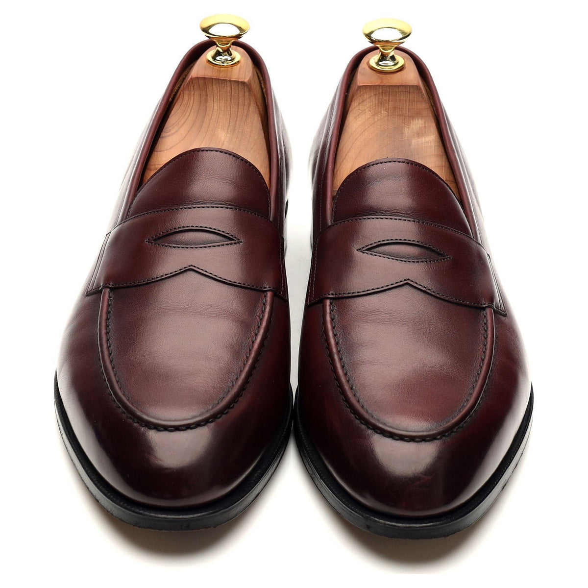 &#39;Burford&#39; Burgundy Leather Loafers UK 8.5 E