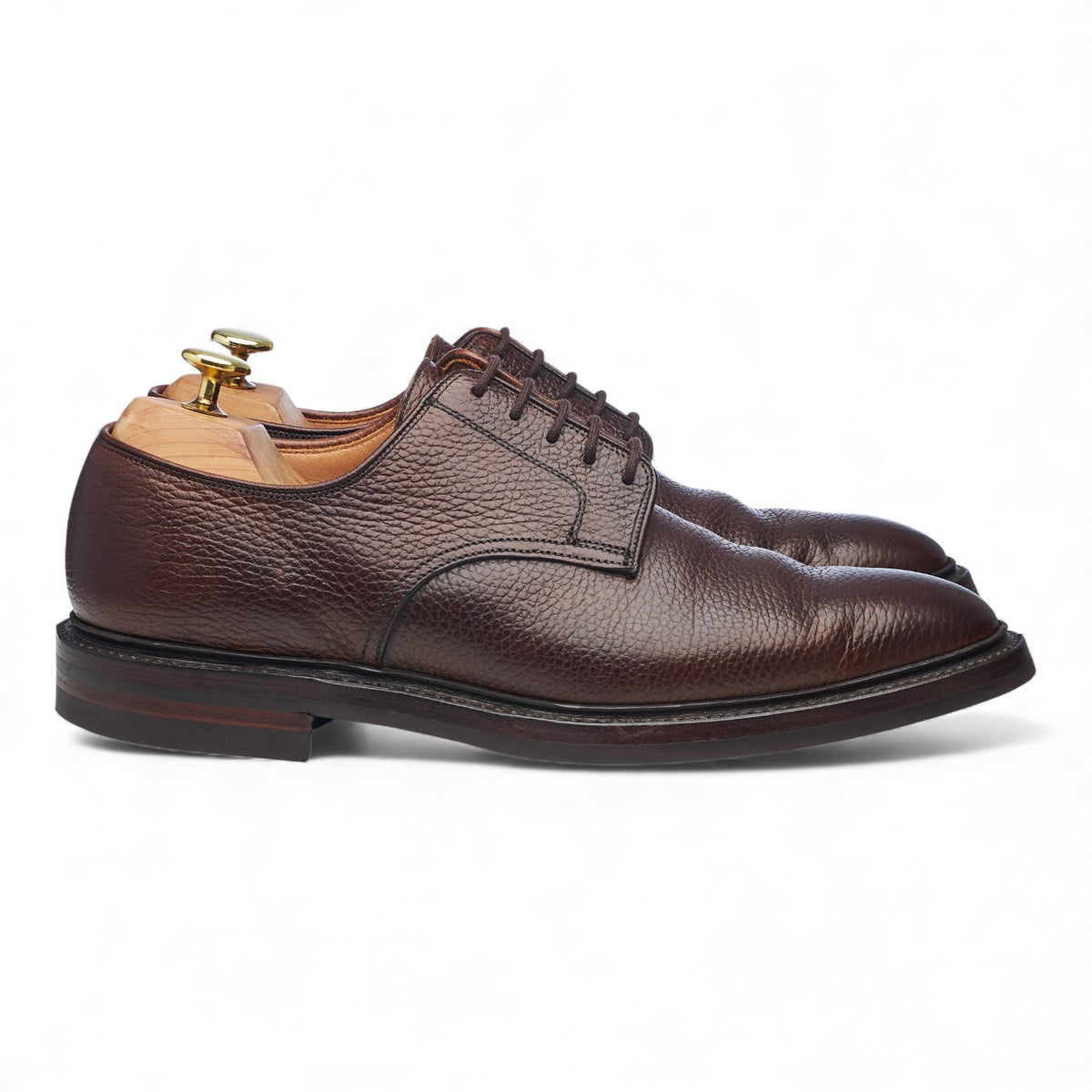 'Ashdown' Dark Brown Grain Leather Derby UK 8 E