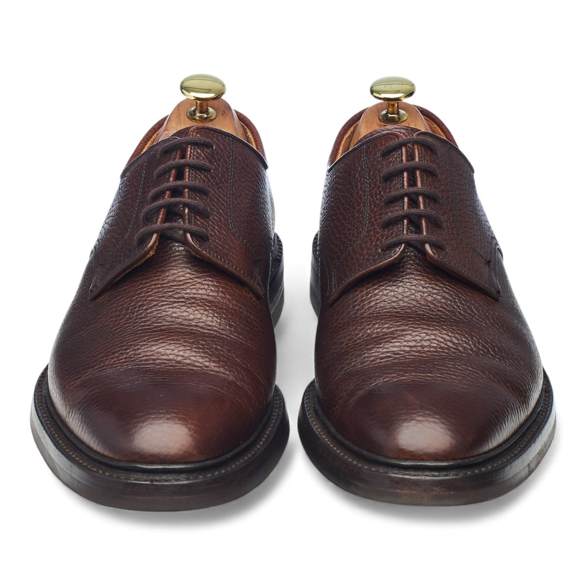 'Ashdown' Dark Brown Grain Leather Derby UK 8 E