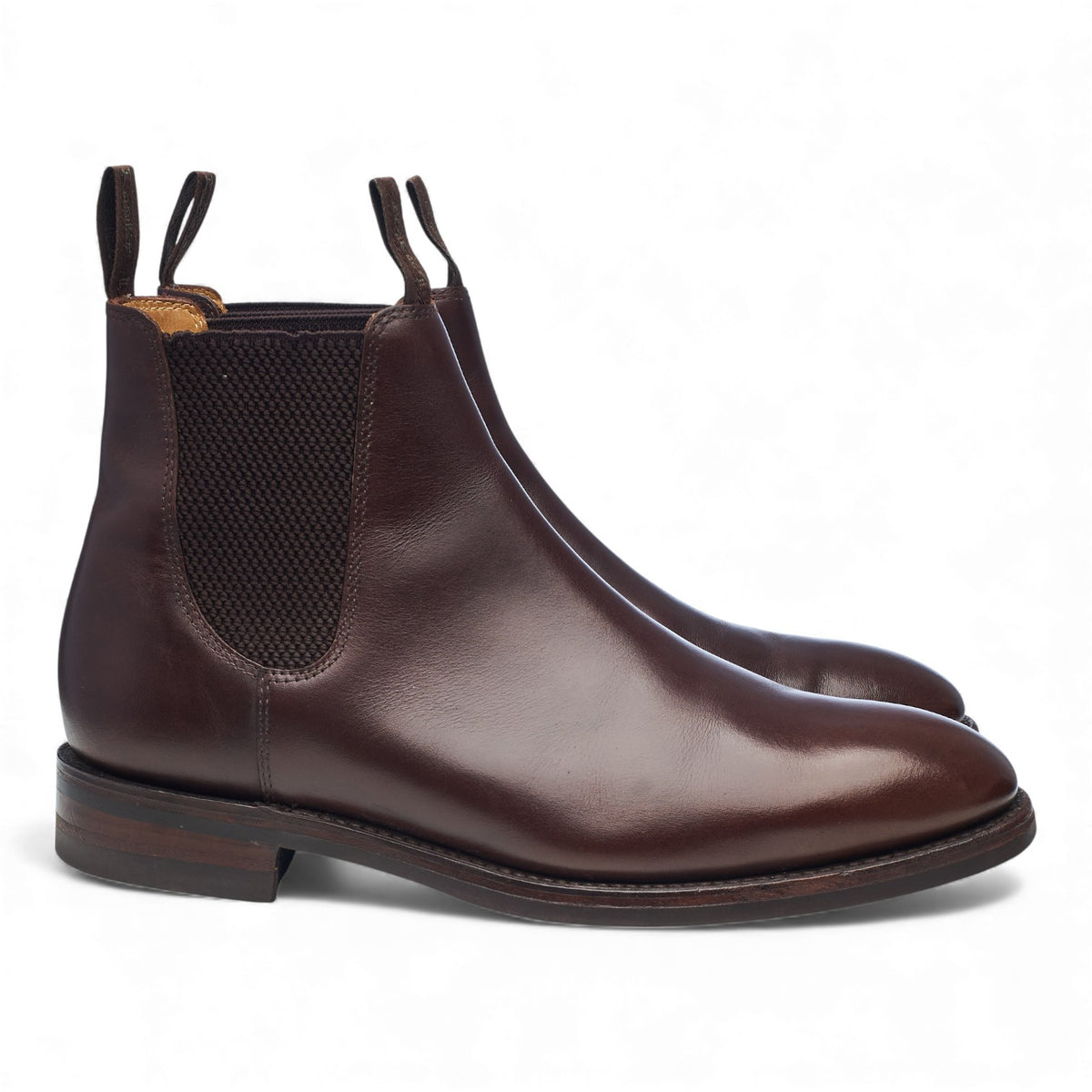 1880 'Chatsworth' Dark Brown Waxy Leather Chelsea Boots UK 7 G