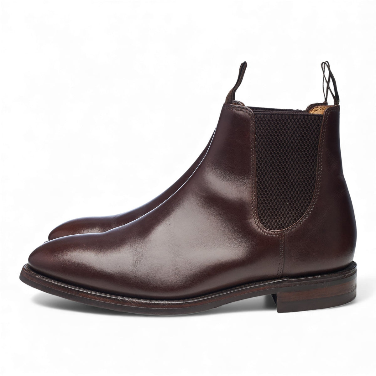 1880 'Chatsworth' Dark Brown Waxy Leather Chelsea Boots UK 7 G