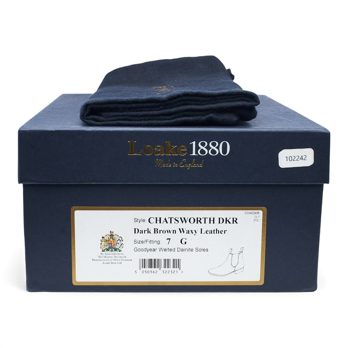 1880 'Chatsworth' Dark Brown Waxy Leather Chelsea Boots UK 7 G