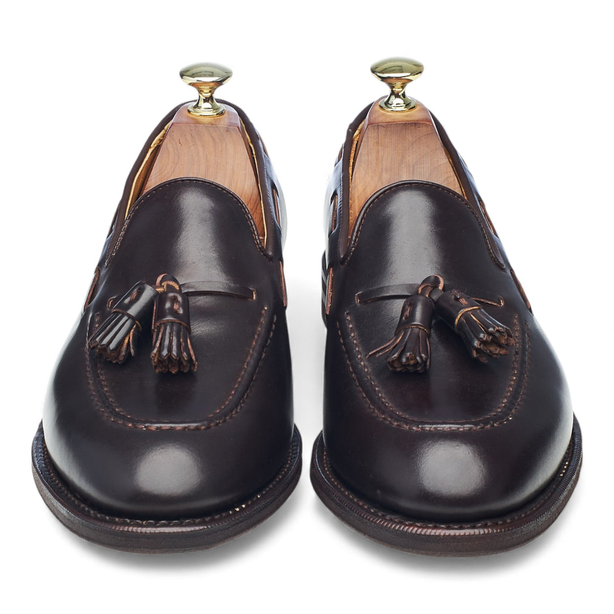 '501035' Brown Cordovan Leather Tassel Loafers UK 7.5 E