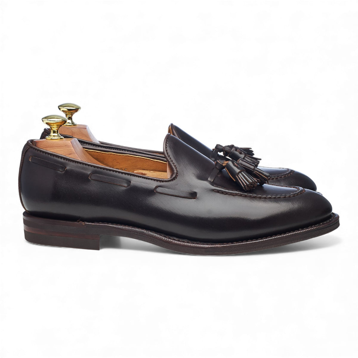 '501035' Brown Cordovan Leather Tassel Loafers UK 7.5 E