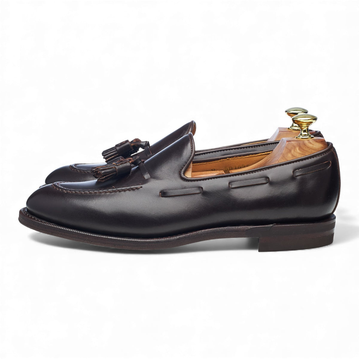 '501035' Brown Cordovan Leather Tassel Loafers UK 7.5 E