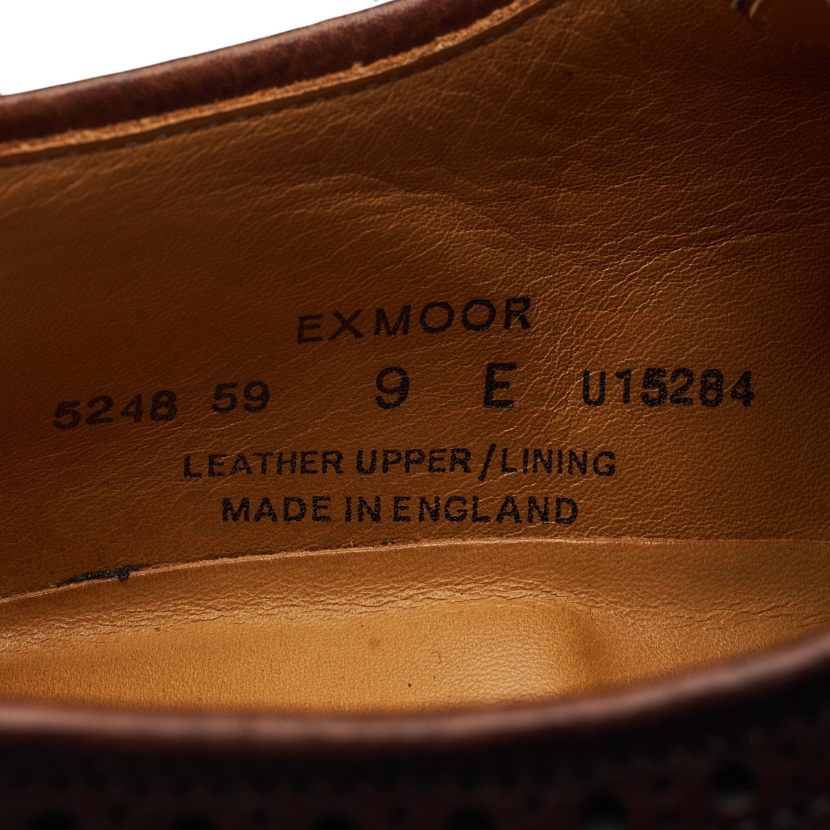 'Exmoor' Dark Brown Grain Leather Derby UK 9 E