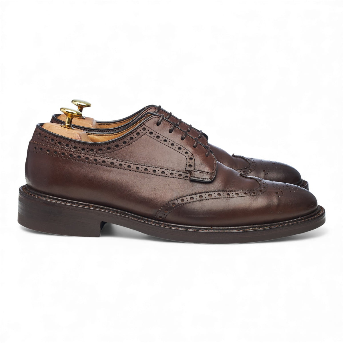 'Grafton' Dark Brown Leather Derby Brogues UK 8 G