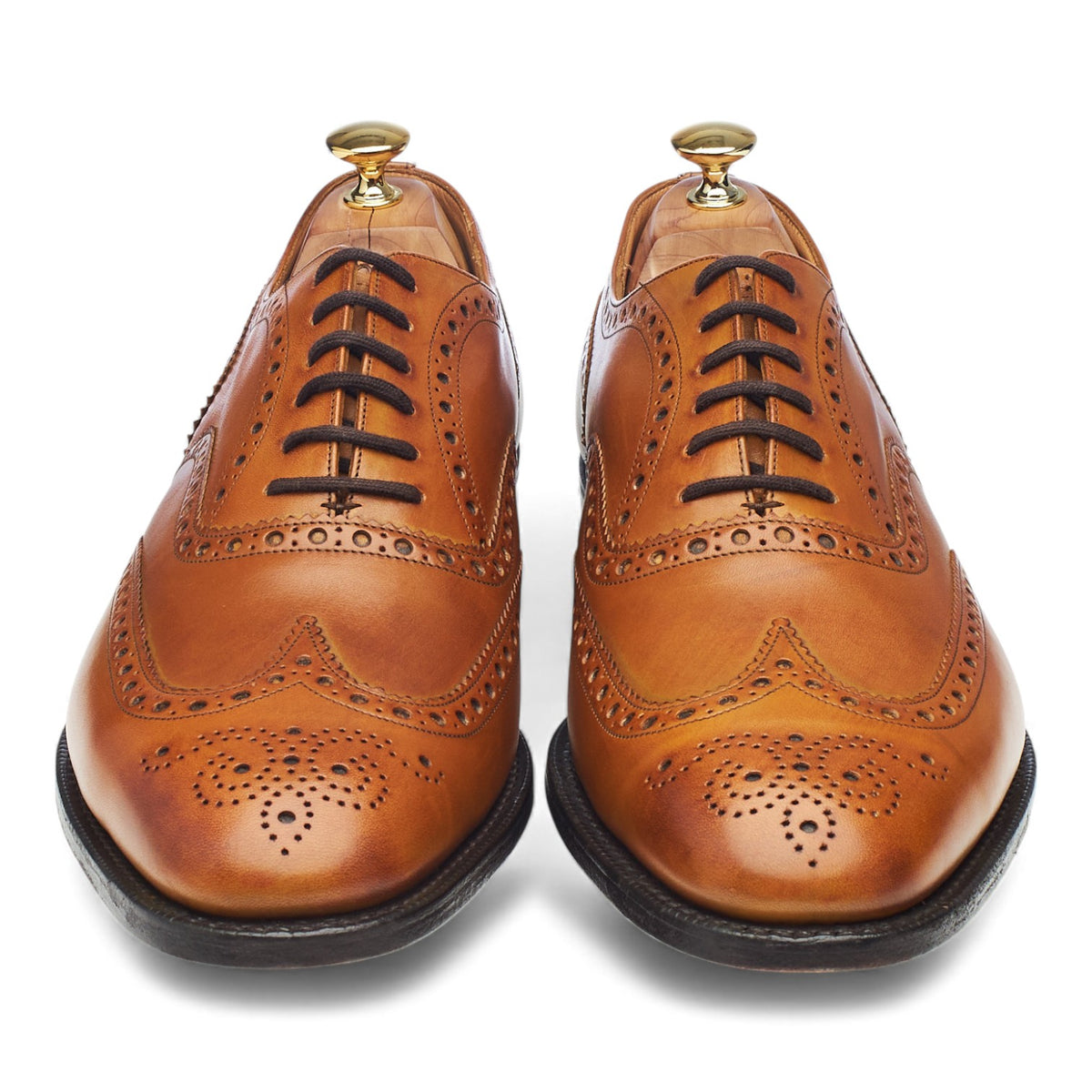 'Brisbane' Tan Brown Leather Oxford Brogues UK 12 F
