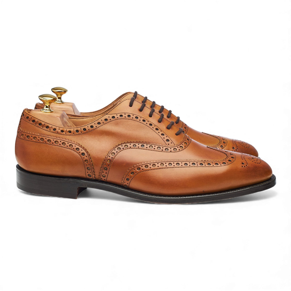 'Brisbane' Tan Brown Leather Oxford Brogues UK 12 F