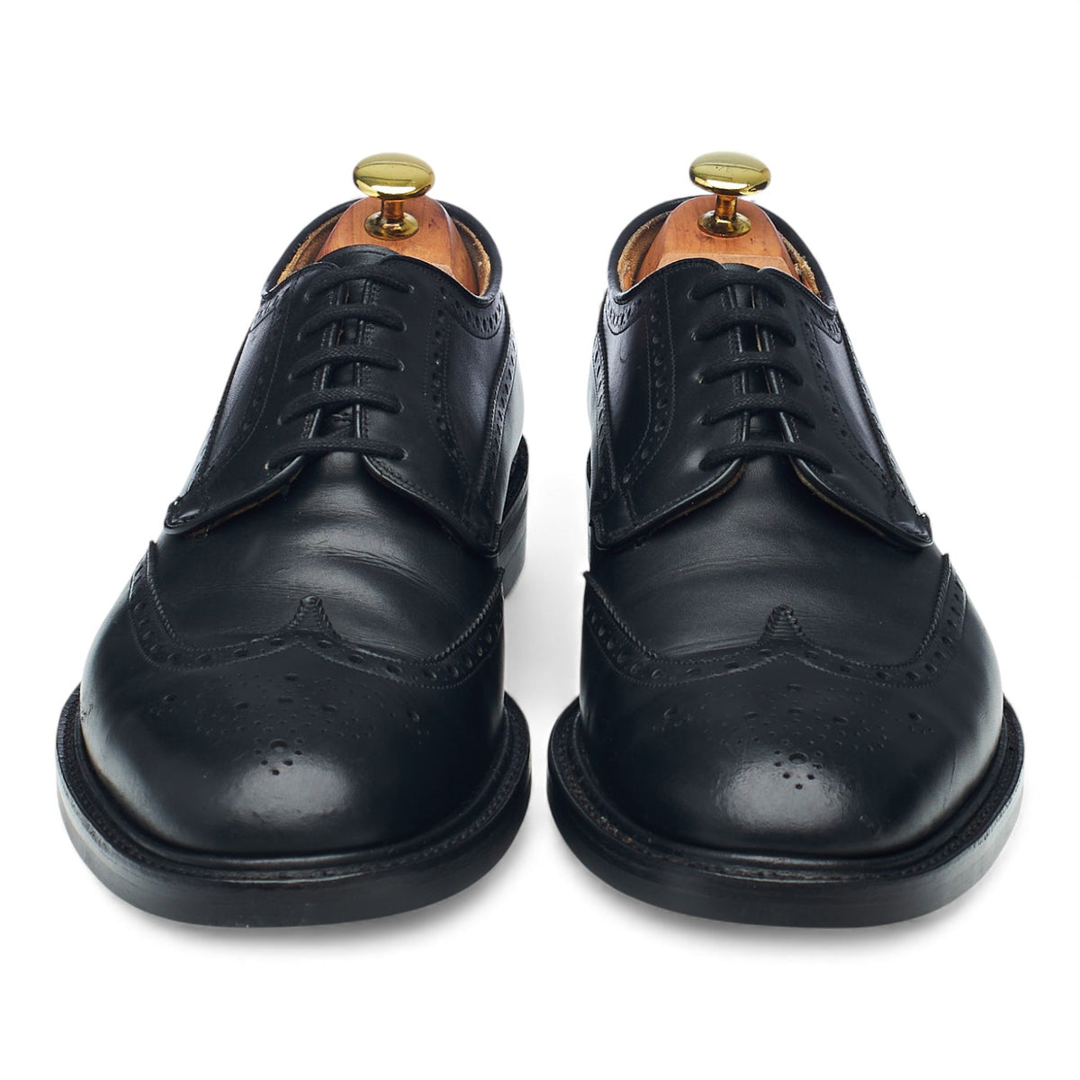 'Grafton' Black Leather Derby Brogues UK 8 G