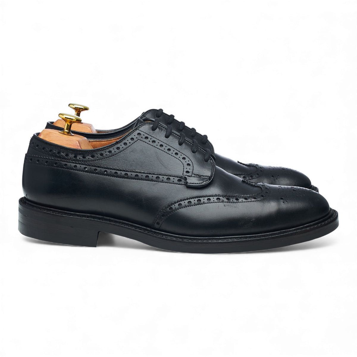 'Grafton' Black Leather Derby Brogues UK 8 G