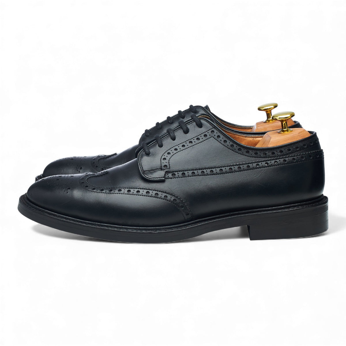 'Grafton' Black Leather Derby Brogues UK 8 G