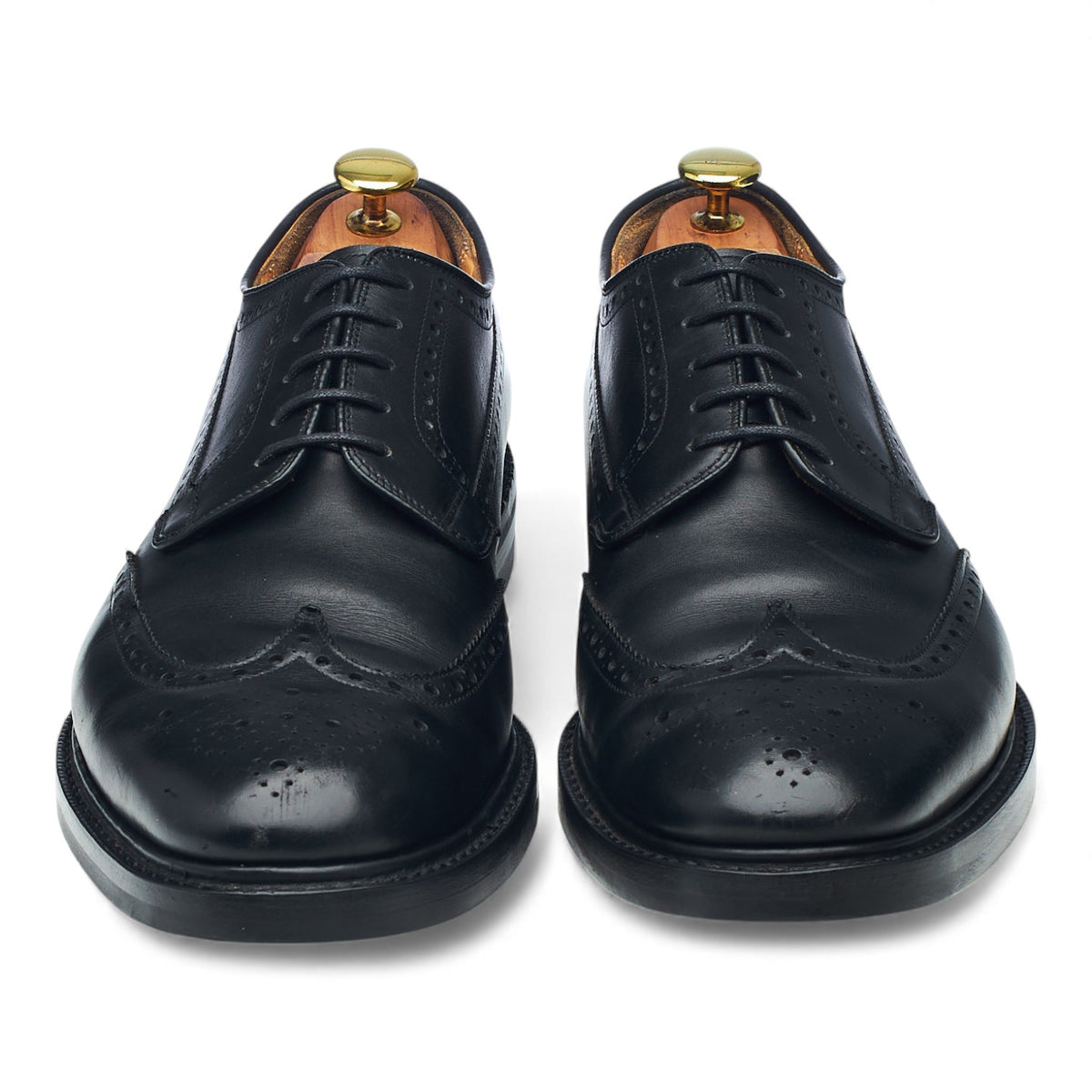 'Grafton' Black Leather Derby Brogues UK 8 G