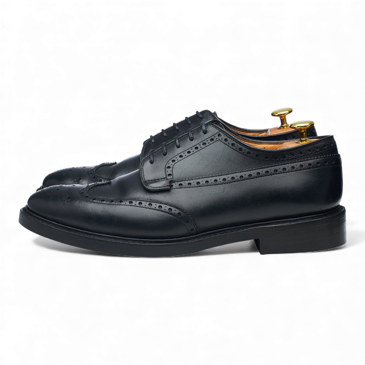 'Grafton' Black Leather Derby Brogues UK 8 G