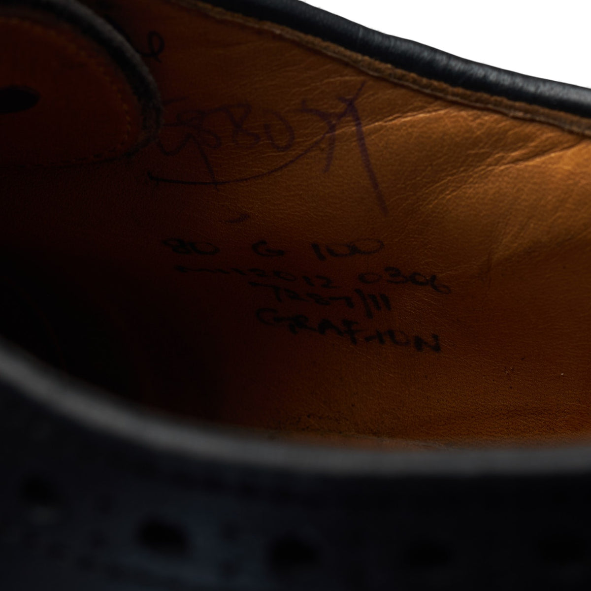 'Grafton' Black Leather Derby Brogues UK 8 G