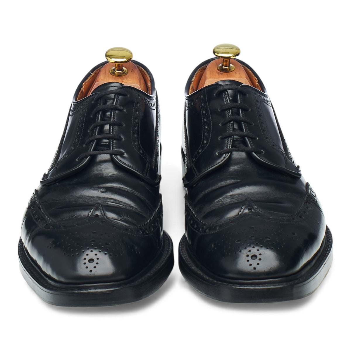 'Grafton' Black Leather Derby Brogues UK 8.5 F