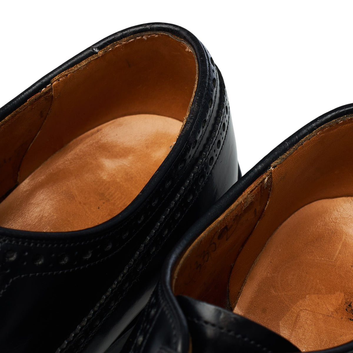 'Grafton' Black Leather Derby Brogues UK 8.5 F