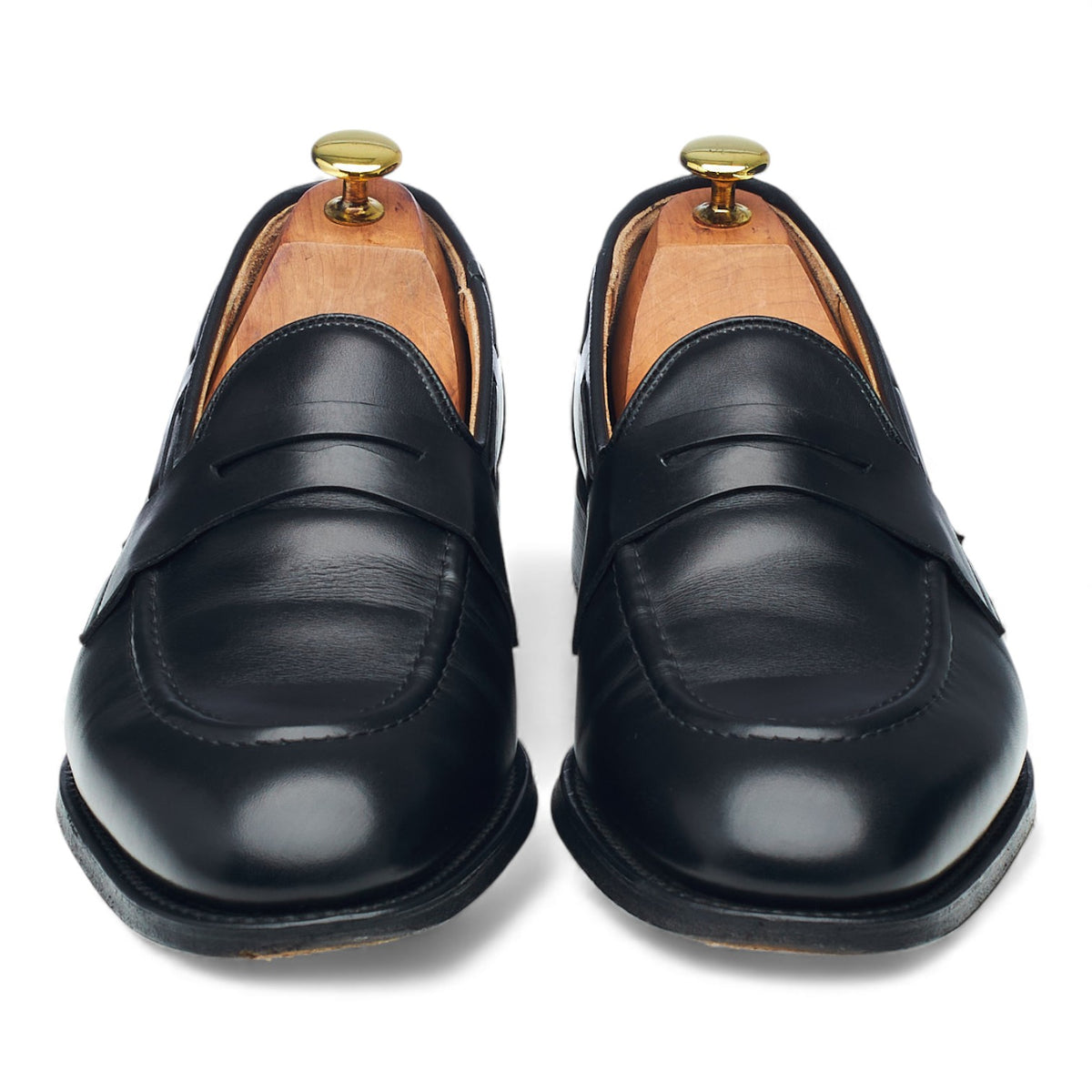'Widnes' Black Leather Loafers UK 8.5 G