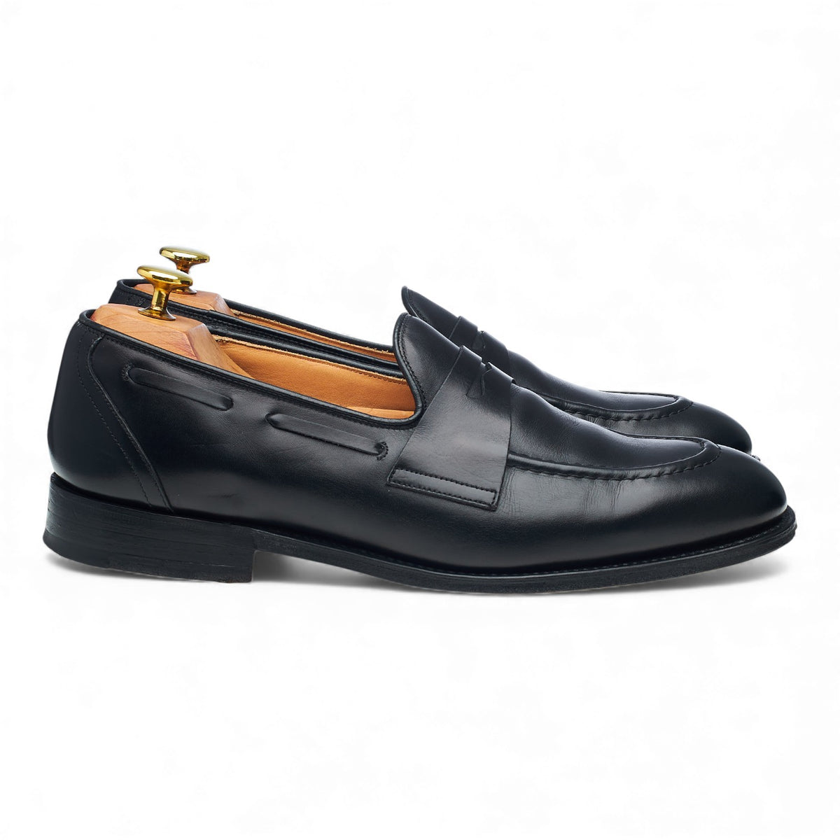 'Widnes' Black Leather Loafers UK 8.5 G