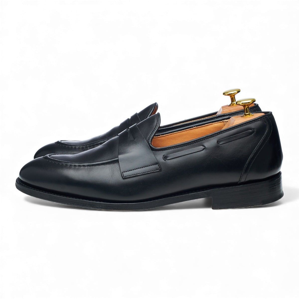 'Widnes' Black Leather Loafers UK 8.5 G