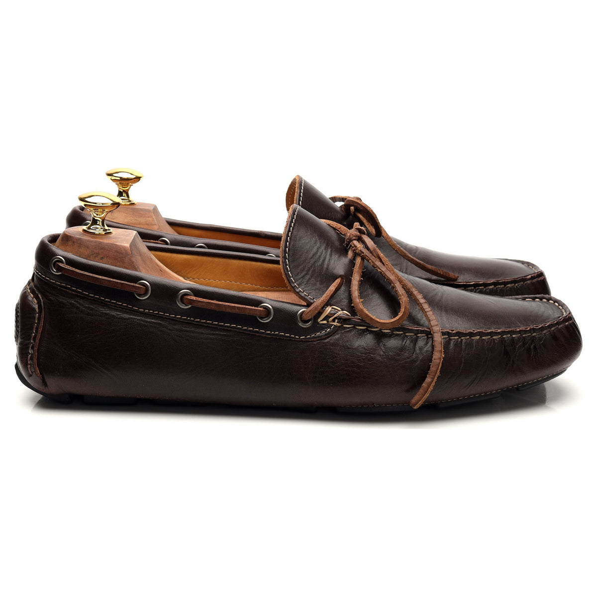 Dark Brown Leather Driving Loafer UK 10