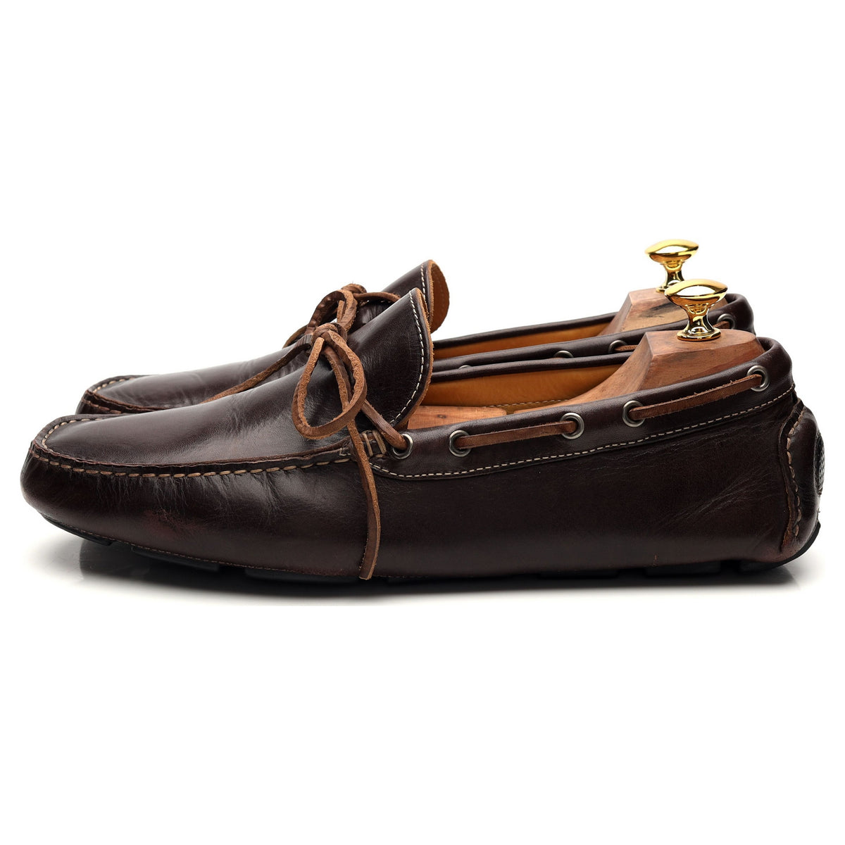 Dark Brown Leather Driving Loafer UK 10