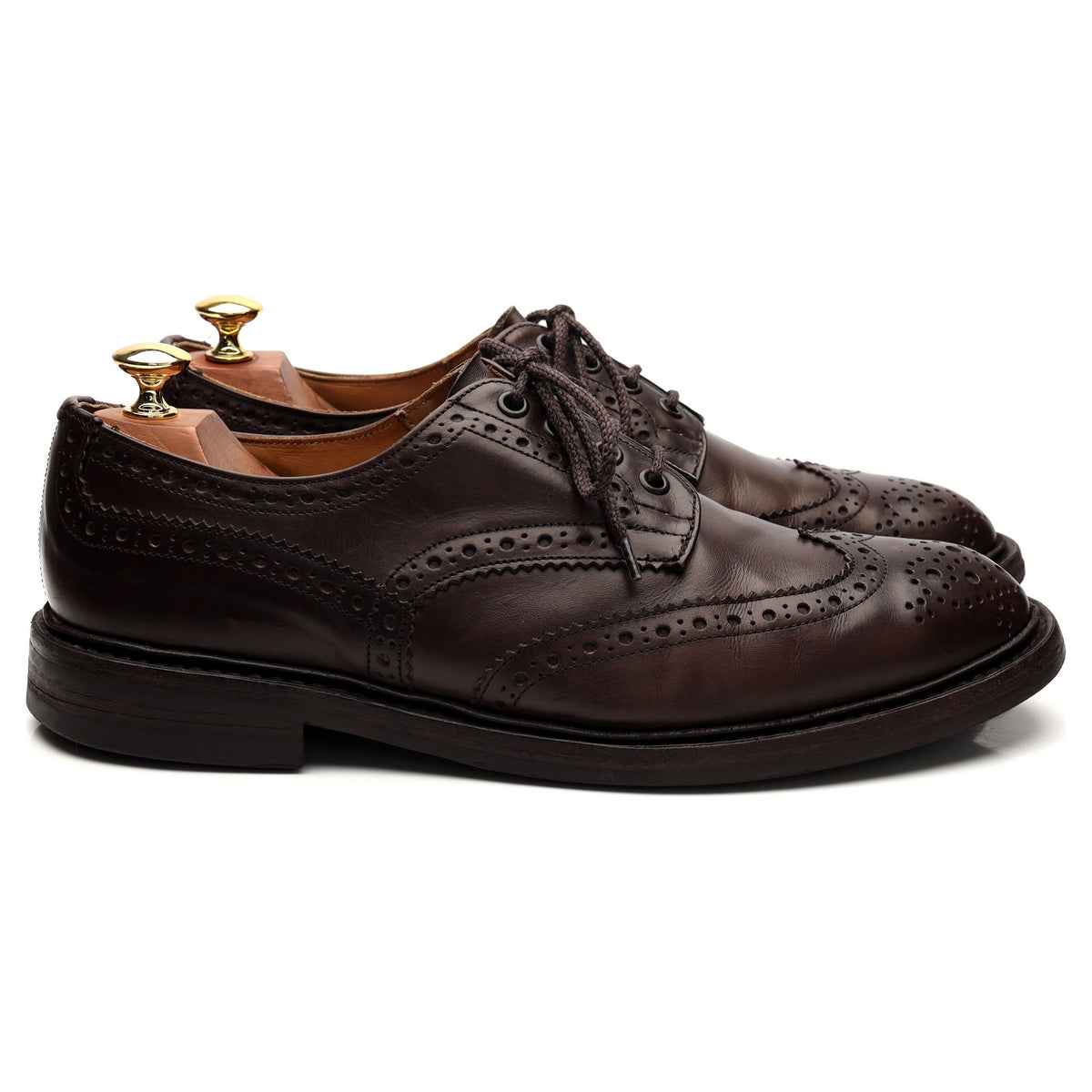 &#39;Bourton&#39; Dark Brown Leather Derby Brogue UK 9