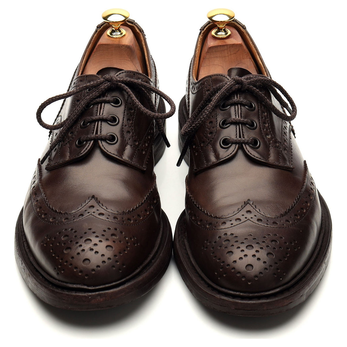 &#39;Bourton&#39; Dark Brown Leather Derby Brogue UK 9