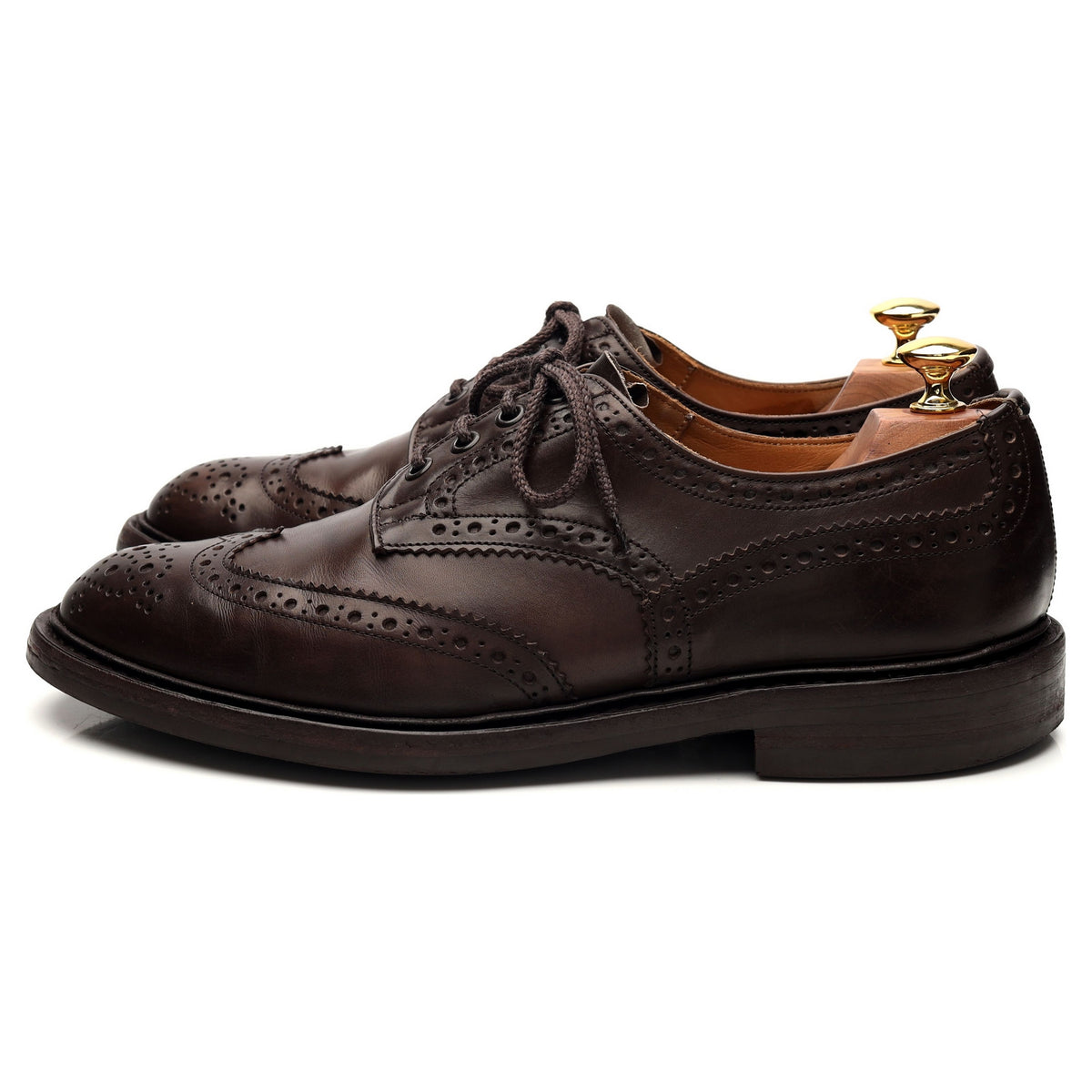 &#39;Bourton&#39; Dark Brown Leather Derby Brogue UK 9