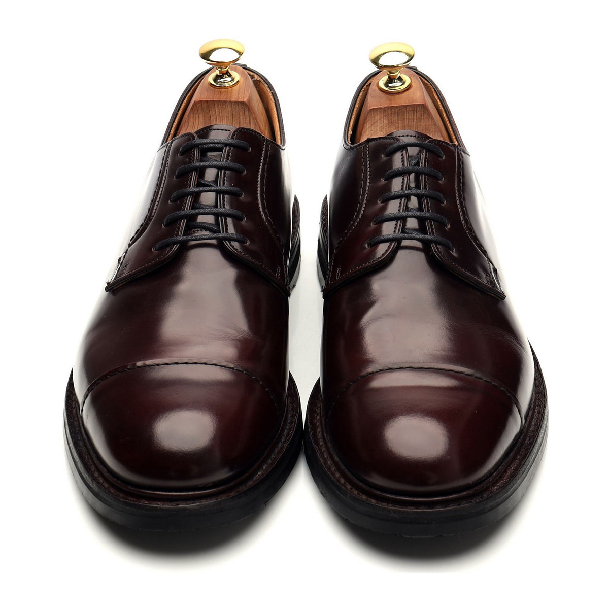 &#39;Wellington&#39; Burgundy Leather Cap Toe Derby UK 8 G