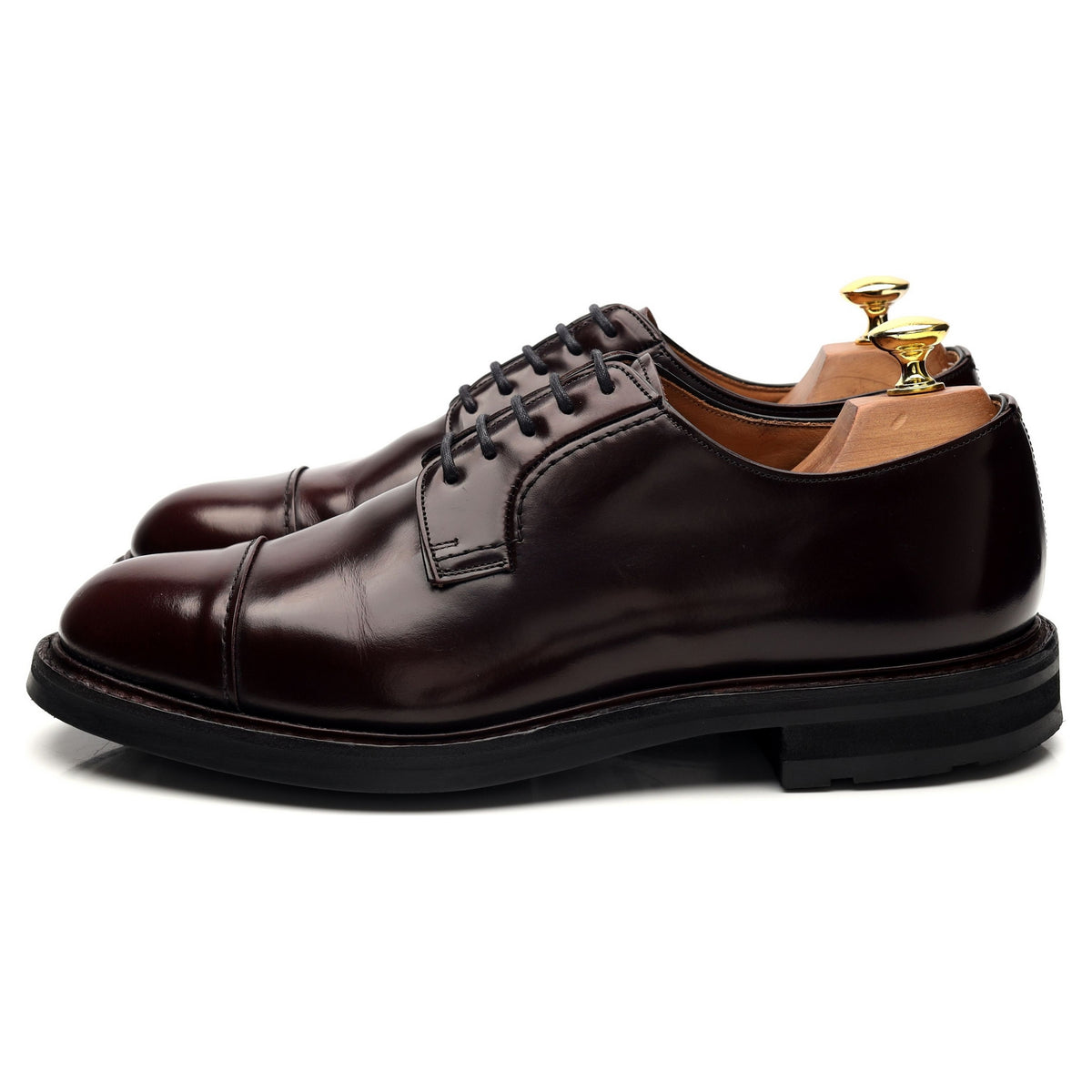 &#39;Wellington&#39; Burgundy Leather Cap Toe Derby UK 8 G